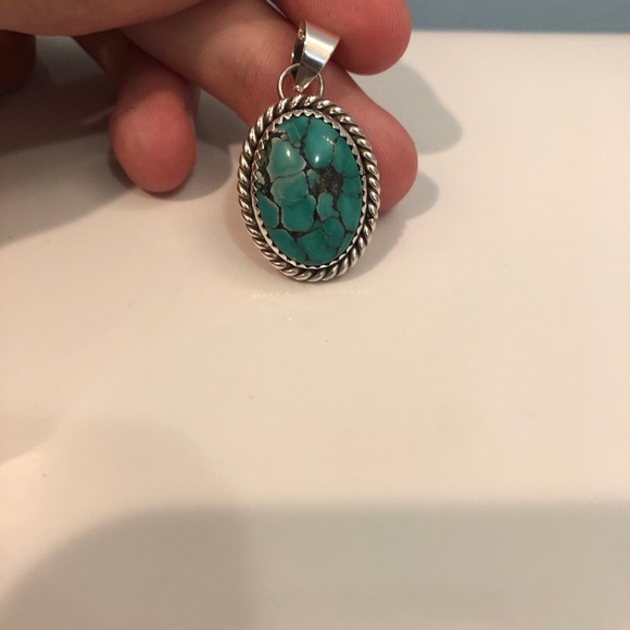 Sterling Silver turquoise pendant - Picture 1 of 3